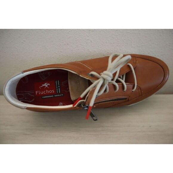 Fluchos 39025 Men's Sz 42 US 9 Cognac Brown Leather ETNA F0148 Sporty Shoes - Picture 6 of 12